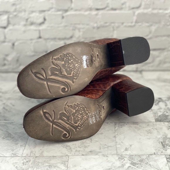 NEW Free People Cecile Croc Embossed Booties - Picture 6 of 10
